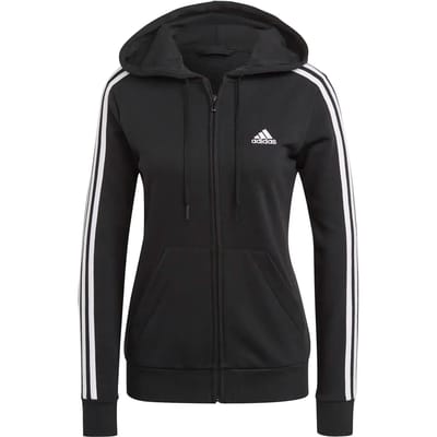 Dames sweater met capuchon en ritssluiting adidas Essentials French Terry 3-Bandes