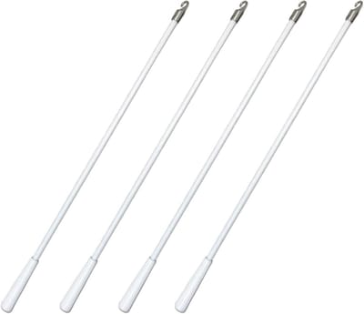 Blind Wand Vervanging - Raambekleding Standaard - Jaloezieën Bedienen - Glasvezel met Metalen Haak - 43 cm - Wit