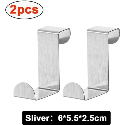 Crochet de porte de placard de salle de bain en forme de Z, en acier inoxydable, pour porte arrière, porte-clés, crochet pour manteau, accessoires de cuisine, outil d'organisation