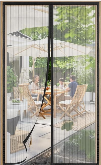 Magnetisch Vliegenhor - Deurhor Horrengaas - Insecten Buiten Houden - Zonder Boren Montage - 90x240 cm - Zwart