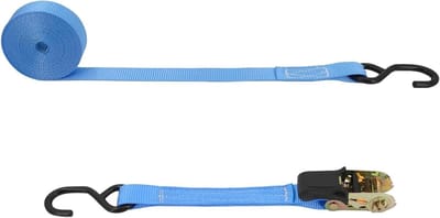 Ratel Riemen - Spanbanden Sjorriemen - Lading Zekeren - Dubbele Draadgesp - 197 voet - Blauw