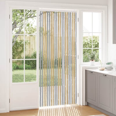vidaXL - Insecten - Gordijn - Chenille - Grijs - en - Beige - 90 - x - 220 - cm - 100% - PP