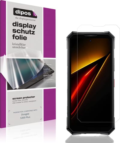 dipos – 4x Beschermfolie geschikt voor Doogee S300 Plus | Krasbestendige & heldere Screenprotector Ultra-Thin