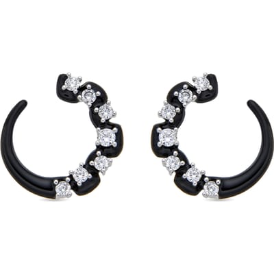 Luxenter Oorbellen van 925 sterling zilver met glanzende zirkonia en rhodiumafwerking - Dekbu