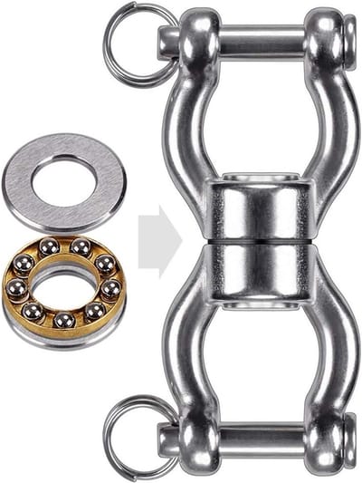 Silent Bearing Swing Swivel met 360° Rotatie voor Hangaccessoires, Geschikt voor Schommels, Hangen en Klimmen, Tot 1200LB Capaciteit