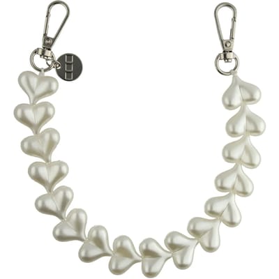 123watches Telefoonkoord Heart - wit - zilver - Geschikt voor iPhone en andere smartphones