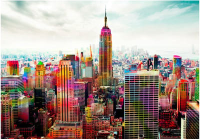 Fotobehangkoning - Behang - Vliesbehang - Fotobehang De Kleuren van New York - Schilderij - Colors of New York City - 400 x 280 cm