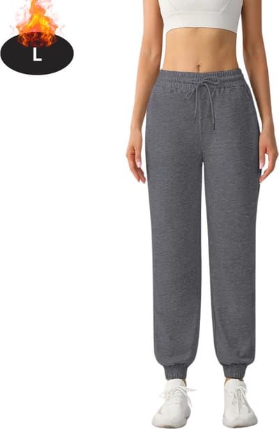Livano Trainingsbroek Dames - Sportbroek - Trainingsbroek Lang - Trainingspak - Sportkleding - Donkergrijs - L