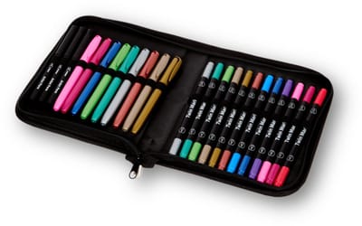 Metallic twinmarkers | 24 stuks | Inclusief handige reisetui |