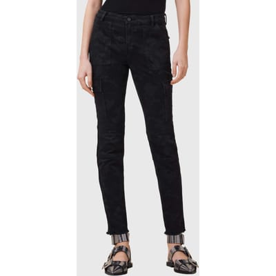 AllSaints Duran Skinny Cargo Camo Black Taglia: W30 | Pantaloni cargo Outlet | Donna | Nero
