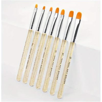 7 Pièces Poudre Scintillante Barre Nail Art Peinture Tête Ronde Plate Stylo à Ongles Photothérapie Outil à Ongles or