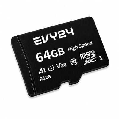 Evy24 Micro SD Kaart 64GB Pro - A1 U3 V30 Class 10 - Hoge Snelheid 160MB/s - Geschikt voor 4K Video, Smartphone, Camera, Drone en Nintendo Switch - Met Adapter