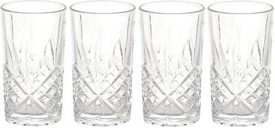 Cook Concept Cocktail Drinkglazen - Luxe relief - transparant - glas - set 4x stuks - 350 ml