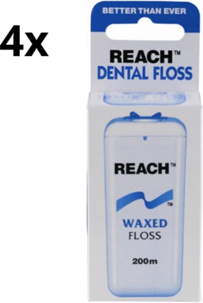 Johnson & Johnson Reach Dental Floss Waxed - 4 x 200 m - Voordeelverpakking