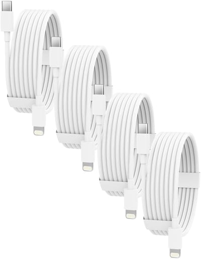 USB C naar Geschikt voor: USB Lightning Kabel - 1 Meter Oplaadkabel 4x - Snel Lader USB-C Oplader - Wit