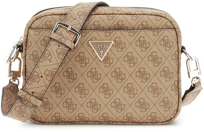 GUESS Schoudertas Meridian II Camera Bag Latte Logo Lichtbruin