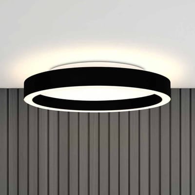 Zwarte plafondlamp Ringlux 4135ZW Ø40CM 3600 Lumen, kunststof en metaal, Steinhauer, modern binnenverlichting