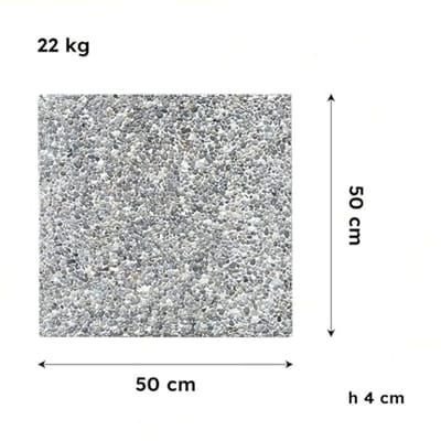 Parasolstandaard van tegels 50 x 50 cm - Gewassen graniet 22 kg - Stabilisatieplaat voor buiten - Tuin, Terras, Bar en Strand
