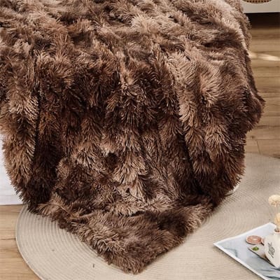Witte pluizige deken voor bed, deken voor bank, zachte imitatiebont deken comfortabele shaggy gezellige pluche harige dekens bankhoes 80x120cm
