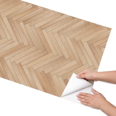 Coloray Meubel Wrap Folie - Beige Meubelfolie - 65x130 cm - Wrapfolie Keuken Houten visgraatmotief - Decoratiefolie - Scandinavisch Meubelfolie - Meubel Wrap Folie - Woonkamer decoratie - Texturen