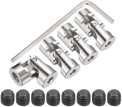 Universele koppeling voor scharnieras van 4mm tot 5mm binnendiameter, L23XD11 metalen 45° scharnieren, draaikoppeling met schroeven en inbussleutel voor optimale montage