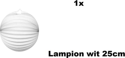 Lampion wit 25cm - festival thema feest verjaardag party papier BBQ strand licht fun