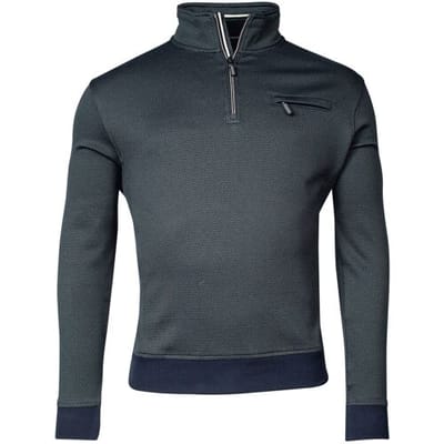 Baileys Trui Halfzip 2-Tone Jacquard Sweatshirt Donker Groen / male