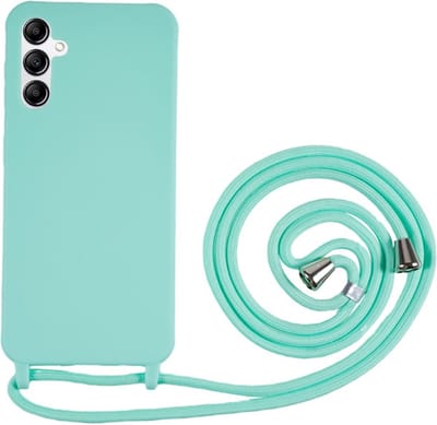 Coverup Hoesje - Geschikt voor Samsung Galaxy A14 Hoesje - Coverup Siliconen Back Cover met Koord - Mint