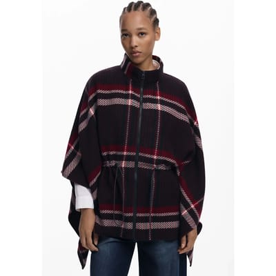 Geruite poncho voor dames Desigual Aldama