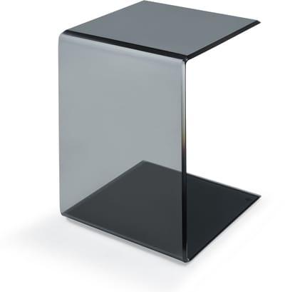 Bijzettafel Trölmapilu glas c vorm 60x40x40 cm grijs [en.casa]