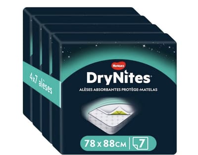 HUGGIES DryNites – 4 Pakken van 7 Wegwerp Nachtbroekjes / Absorberende Pads – Voor Kinderen – Comfortabele Nachtbescherming