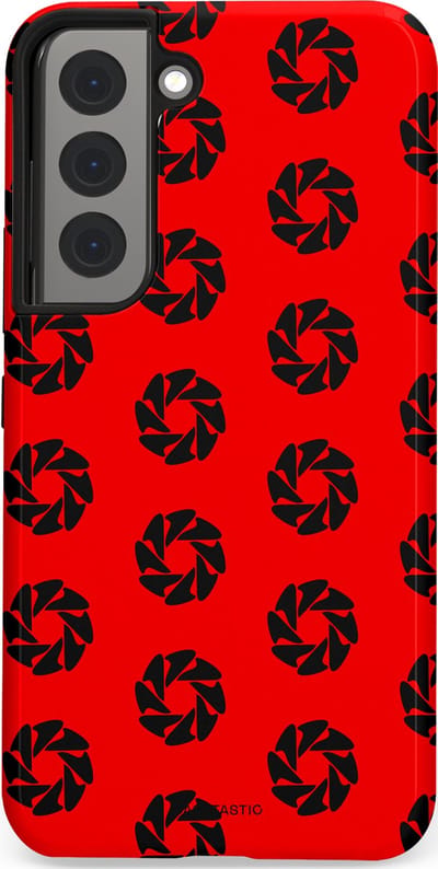 Casetastic hoesje geschikt voor Samsung Galaxy S22 - Dubbellaagse bescherming - Zwarte Sterren op Rood - Fashion Case - Rood Zwart