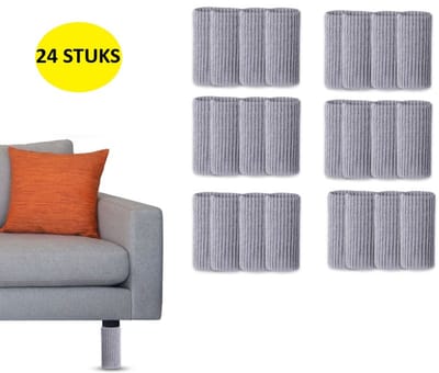 Elastische Stoelpoot Beschermers Set van 24 Grijs