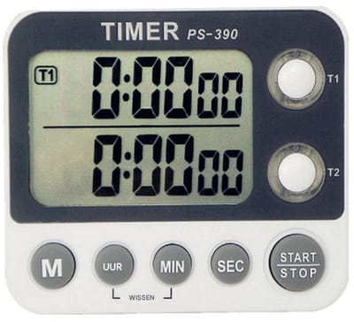 GELLDG Keukentimer - Digitale dubbele timer - Magnetisch ontwerp - Groot lcd-scherm - Instelbare alarm- en stopwatchfuncties - Aftel- en eindtijdfuncties - Geschikt voor vergaderingen, lessen en fitnesssessies