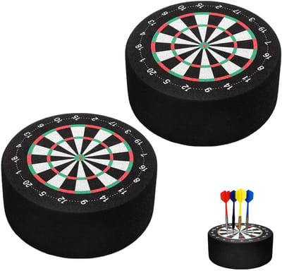 Dailygoods- Dartpijlhouder Professionele Accessoires - Dartstandaard - Mini-Dartbord - 2 Stuks - Stabiel voor Thuis/Bar - EVA Materiaal 10x10x4 cm