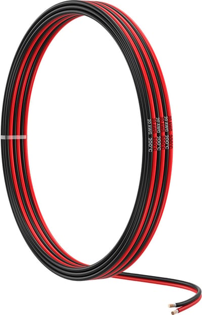 MMOBIEL 20 AWG Elektrische Draad Parallel – 20 Gauge 5m / 16.4ft – Vertinde Koperkabel – 2-Aderige Kabel – Led Strips, Audio / Luidspreker Kabel, Laagspanning Landschap Verlichting, Lampen