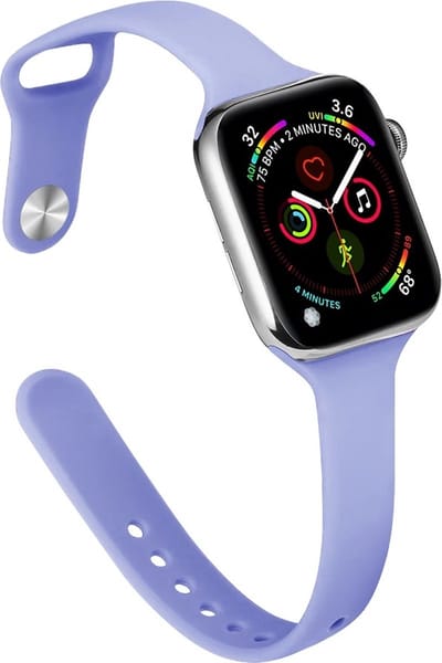 Stravo Slanke Siliconen bandje - Geschikt voor Apple Watch 42mm(Series 11/10) 41mm 40mm 38mm - Slanke en elegante siliconen horlogeband voor Apple Watch SE 1 2 3 / Series 11 10 9 8 7 6 5 4 3 2 1 - Apple Watch Bandje- Paars