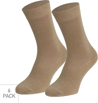 Boru Bamboo - 6-Pack - Nette Sokken - Bamboe - Naadloos - Heren / Dames - medium beige - 35-38 - 2301