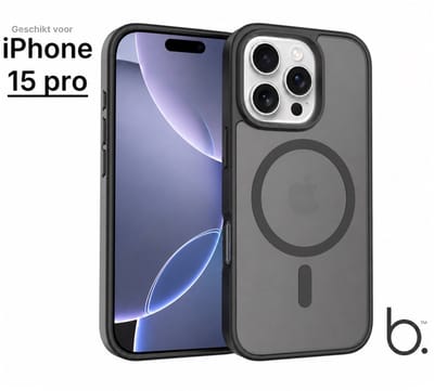Brosendaal Hoesje - Geschikt voor Apple iPhone 15 Pro – Mat Zwart – MagSafe-compatibel Telefoonhoesje – Ultradun en maximale Valbescherming