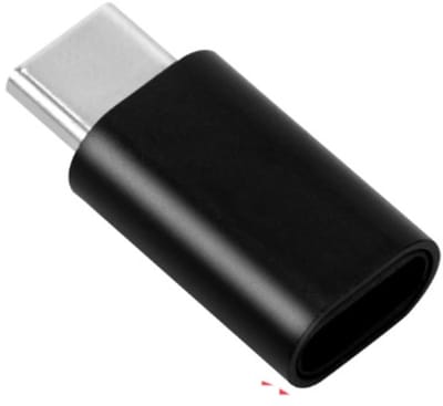 Scoby - Lightning naar USB-C Adapter - Type-C Male-to-Female Converter - Zwart