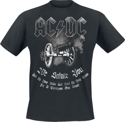 AC/DC We Salute You T-shirt zwart M Katoen - Band merch, Bands, Duurzaamheid