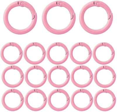Dailygoods- Karabijnhaak 18 Stuks - Ronde Karabijnringen - Sleutelsluitingen - Veersluitingen - Reserveonderdelen - Duurzaam/Roestbestendig - Haak