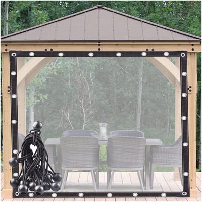 Dekzeilhoes Waterdicht - Beschermend Zeil - Tuin Meubilair Beschermen - Inclusief Bungeeballen - 6x4 Meter - Transparant