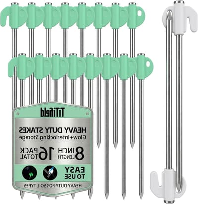 Tentstokken Set - Grondpennen - Veilig Gronden - Corrosiebestendig Gegalvaniseerd Staal - 16 Delig 20 cm - Wit