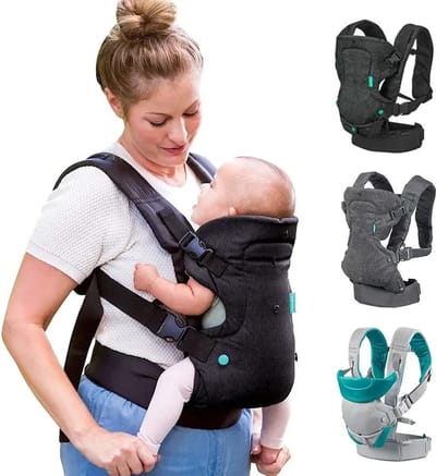 Draagzak - Baby Carrier - Ergonomische Draagzak - Babydraagzak - Baby Vanaf Geboorte Tot 1 Jaar / Tot 10 Kg - Comfortabel & Snel Met Click & Go - Grijs - Voor Buik, Heup En Rug - Makkelijk Verstelbaar - Comfortabel Voor Ouder En Kind