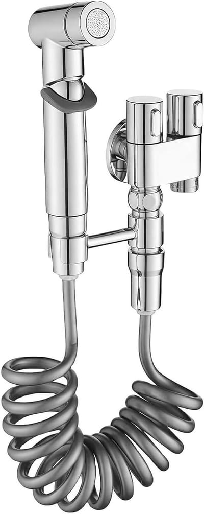 Handdouche voor Toilet: RVS Douche Set met Dubbele Controlekraan, Ideaal voor Badkamer, Dierenwassen en Schoonmaken