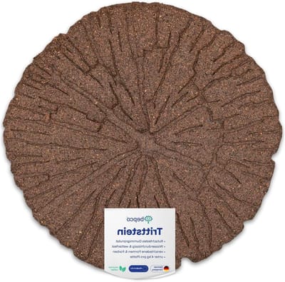 Stapstenen Rubber - Loopplaten Tuin - Tuinpad Aanleggen - Natuurlijke Boomstronk Look - Ø 46 cm - Bruin