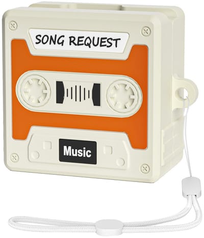 Telestore - hoesje geschikt voor Samsung Galaxy Buds4 / 4 pro soft case cover- retro cassettebandje bandje tape - TPU Beschermhoes - Samsung Galaxy Buds 4 / 4 Pro Cover - Geschikt voor Samsung Galaxy Buds 4 / 4 Pro - TPU Silicone hoesje - Oranje