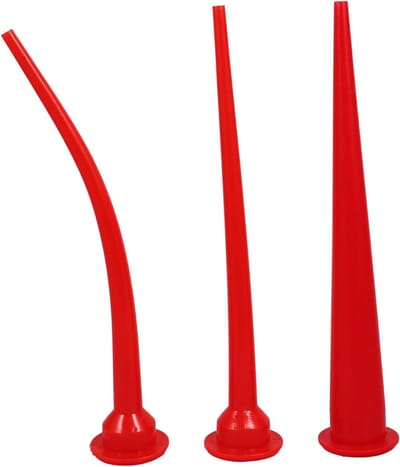 Kitspuitmonden Set - Kitverlengstuk Applicator - Nauwkeurig Afwerken - Bereikt Moeilijke Plekken - 30cm Lengte - Rood
