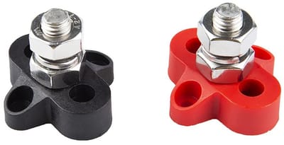 VT Goods - Bus Bar Terminal Block - Power Stud - Geïsoleerde batterijklemmen - Rood Zwart - Aansluitklemmen voor vrachtwagens - 12-48V